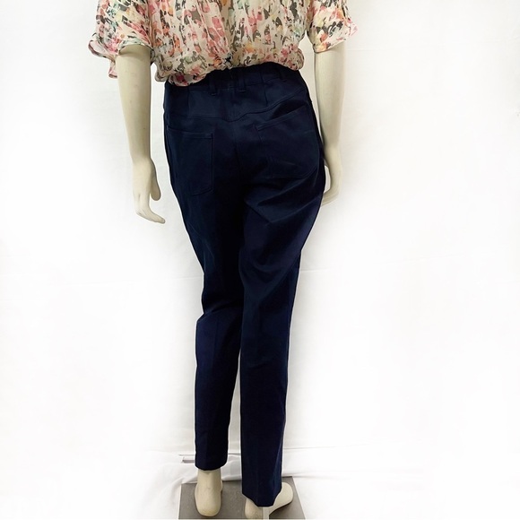 St. John Sport Navy Blue Stretch Cotton Twill Pants size 6 - Picture 2 of 9